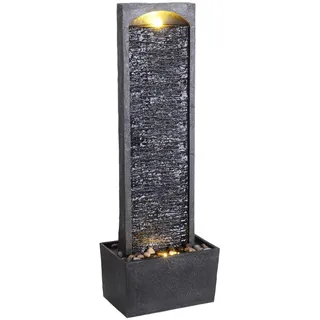 Teamson Home Gartenbrunnen mit LED Polyresin schwarz 98 cm