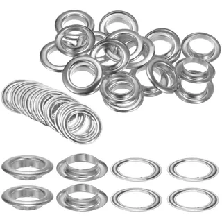QUARKZMAN 20 Stück Ösen 20mm Metallösen Grommet Ösen Tülle Einschlagösen Befestigungsösen Scheiben für Planen Abdeckung Banner Leder Stoff Schuhe Handtaschen Vorhänge Bastel, Silber