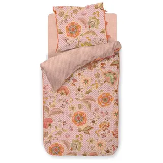 PiP Studio Bettwäsche PIP Studio Perkal Bettwäsche 155x220 Hakuna lila Asia Blüten Wende, Perkal, 2 teilig, fein gewebter 100% Baumwollperkal rosa