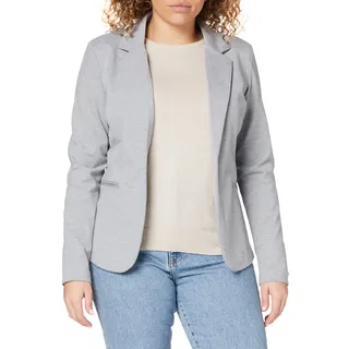 ICHI IHKATE BL Damen Blazer Kurzblazer Jacke Ein-Knopf-Blazer mit Stretch und Reverskragen, Größe:M, Farbe:Grey Melange (10020) - M