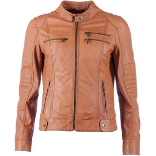 Bikerjacke JCC "Sirpa" Gr. 36, braun (dark cognac) Damen Jacken Übergangsjacken