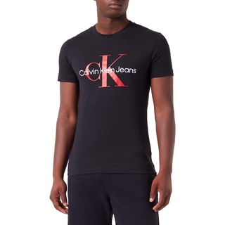 Calvin Klein Jeans Herren CORE MONOLOGO Slim Tee J30J320935 Kurzarm T-Shirts, Schwarz (Ck Black/Salsa), XL