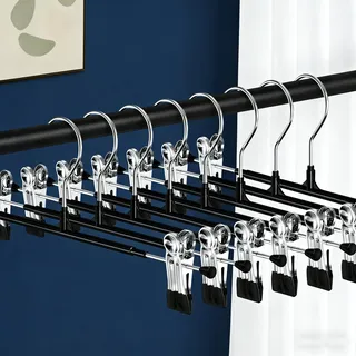 20 Stück Metall Hosenbügel,Kleiderbügel mit rutschfest Clips 30cm,Rostbeständig Rockbügel Hosenbügel Platzsparend für Hosen Shorts Rock Socken Unterwäsche