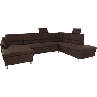 sit&more Wohnlandschaft Mikrofaser U-Form 3-Sitzer Dunkelbraun