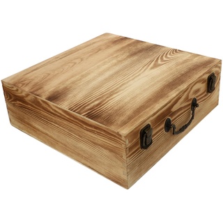 HOMSFOU 1Stk Koffer aus Holz Küchenschrankdekor Kinder Koffer Schublade Vintage-Dekor Aufbewahrungsbox aus Holz Aufbewahrungskoffer für den Haushalt Hochzeit Geschenkbox Schmuckkästchen
