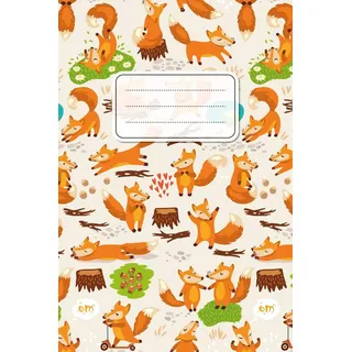 Notizbuch: Fuchs Cover Design / 120 Seiten / Liniert / DIN A5 + (15,24 x 22,86 cm) / Soft Cover