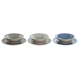 Geschirr-Set 18-teilig, 26,5 cm, Blau, Marmor, Melamin