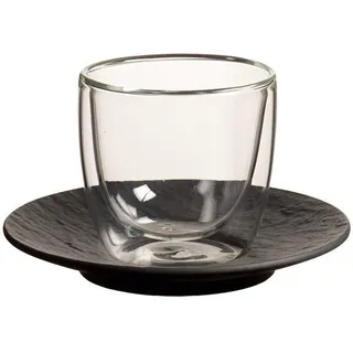 Villeroy & Boch Espressoglas, Schwarz, Kunststoff, Keramik, Glas, Kaffee & Tee, Tassen, Espressotassen