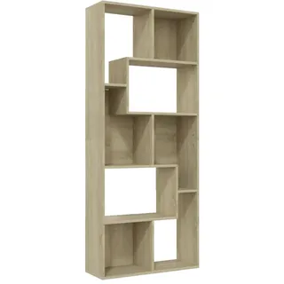 vidaXL Bücherregal Raumteiler Standregal Wandregal Aktenregal Sideboard Regal Büroregal Raumtrenner Schrank Büro Sonoma-Eiche 67x24x161cm Holzwerkstoff