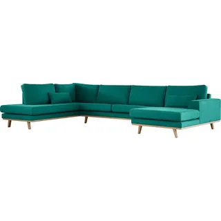 home24 Wohnlandschaft mit Longchair - Petrol
