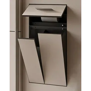toilettenpapierhalter unterputz Verdeckt In Die Wand Eingelassener Badezimmer-Mülleimer/Toilettenbürstenhalter/Taschentuchhalter, All-in-One-Set, Kompakte Duschnische(1 Pack)