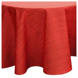 Haus und Deko Tischdecke Tischdecke Outdoor Garten Balkon Tischtuch meliert Ø 145 cm rund witte rot