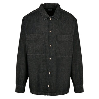URBAN CLASSICS Langarmhemd Urban Classics Herren Oversized Denim Shirt (1-tlg) schwarz