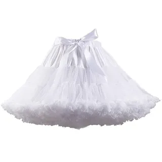 PhilaeEC Damen Petticoat Tüllrock Kurz Tutu Ballett Ballkleid Unterrock Underskirt Crinoline, Frauen Plissee Party Kostüm Skirt, Länge 40cm, Taille 55-95cm - Einheitsgröße