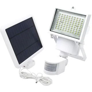 Lumisky 2 Stück Solarstrahler weiß Leistungsstarke Beleuchtung Solarpanel LED Weiß Cooper White H22cm mit Bewegungsmelder schwenkbar