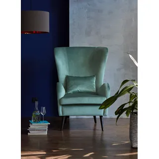 OTTO home Ohrensessel Salla Fellimitat 78 x 118 x 94 cm Grün mit Hocker