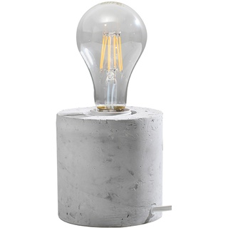 Tischleuchte Beton E27 Nachttischleuchte Betonlampe Tischlampe, grau ohne Lampenschirm, DxH 10x10 cm