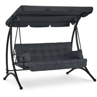 MCombo Hollywoodschaukel M MCombo 3-Sitzer Hollywoodschaukel 4095, 3-Sitzer, mit Liegefunktion, mit Extradickem Sitzkissen, bis 300kg Belastbar grau