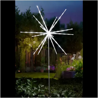 Mojawo LED Weihnachtsstern Gartenstecker 50xH95cm Batterie weiß