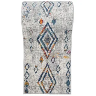 Mazovia Läufer Läufer Flurläufer Modern Abstraktes Teppichläufer 80 cm Breit, 80 x 100 cm, Kurzflor, Meterware, Höhe 9 mm bunt|grau 80 x 100 cm