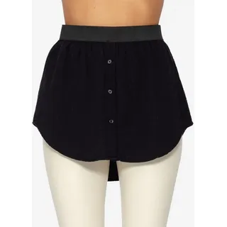SASSYCLASSY Unterrock Blusen Unterrock Damen Saum Verlängerung Elegant Musselin Halbrock Hemdverlängerung mit Gummibund Weiß Schwarz schwarz S/M