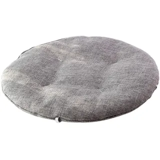 JLWM Sitzkissen Einfarbig Baumwolle Leinen-, Sitzauflage Dünn Stuhlkissen Mit Riemen Für Zuhause Küche Essensstuhl Schemel Runden-grau-Durchmesser-50cm