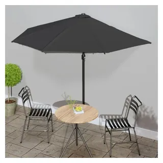 vidaXL Balkon-Sonnenschirm 300 x 150 cm schwarz halbrund