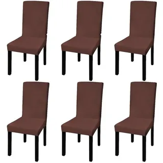 furnicato Stuhlhusse Braune Stuhlhussen 46-55 cm Rückenlehnenhöhe, 38-45 cm Breite, Knitterfreie Stuhlbezüge, maschinenwaschbar und elastisch für Hotels braun