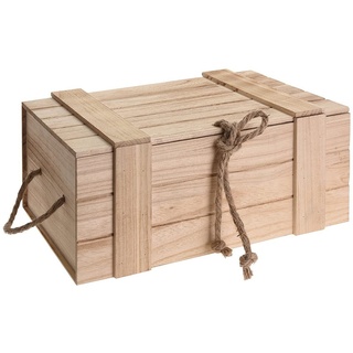 Holzkiste Trudi Kiste mit Deckel geflammt vintage alt Truhe Natur Box Behälter Weinkiste braun 42 cm x 18 cm x 30 cm