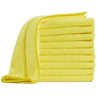 Zestri Geschirrtuch Mikrofaser Handtuch 40x40 cm im Set, Microfaser Putzlappen, fusselfrei streifenfrei, Reinigungstücher gelb