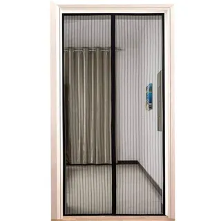 Flei Fliegengitter Balkontür 165x215cm, Insektenschutz Magnet Fliegenvorhang, Auto Schließen, magnetische Adsorption, for Türen/Patio - Schwarz