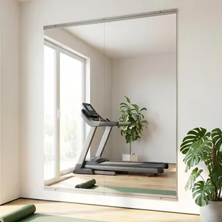 CASSILANDO Home Gym Spiegel, 145x60cm-2PCS, Rahmenlose Große Vollkörper Wandspiegel, für Home Gym, Yoga Studio, Tanz, Fitness