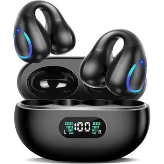 AI Translation Earbuds Echtzeit 144 Sprachen Clip On Earbuds Übersetzer Kopfhörer Audifonos Traductores Inglés Español Bluetooth 60H Spielzeit Kopfhörer für Reisen Business Meeting Lernen Schwarz 9