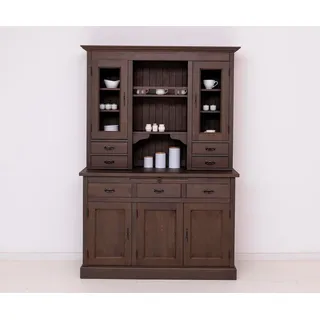 Massivholzmoebel-Becker Küchenbuffet Küchen- und Buffetschrank aus massiver Eiche, Geschirrschrank beige