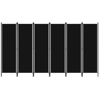 vidaXL 6-tlg. Raumteiler Schwarz 300x180 cm