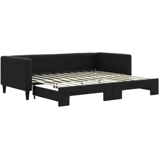 vidaXL Tagesbett Ausziehbar 90 x 200 cm schwarz