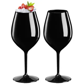 Doimoflair Rotweinglas DoimoFlair Weingläser aus Kunststoff bruchsicher Plastik 51 cl., 2-tlg. schwarz