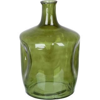 Blumenvase Glas grün 35 cm Tischdeko Ballonvase Flaschenvase Modern Boho Kerala