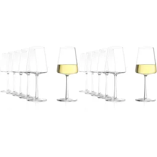 Stölzle Lausitz Rotweinkelche Power 520 ml I Rotweinglas groß 12er Set I Weingläser spülmaschinenfest I Rotwein Kelche Set 12 Stück bruchsicher I wie mundgeblasen I höchste Qualität