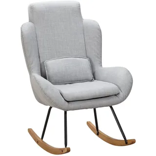 FineBuy Relaxsessel CAPRI Stoff 75 x 110 x 88,5 cm Grau mit Kissen