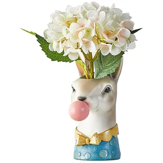 Blowing Bubble Art Vase, Tiergesichtsvase, moderne Heimdekor-Vase (keine Pflanzen) – Kaninchen