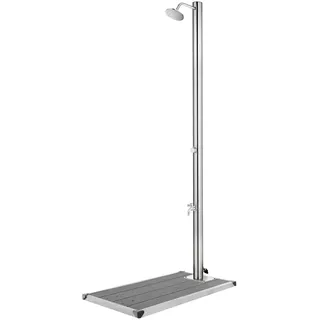 Gartendusche Mit Grauer Bodenplatte 220 Cm Edelstahl