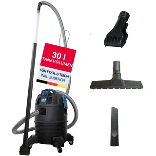 T.I.P. Teichschlammsauger - 30 l Tank Poolsauger Schlammsauger Set | TSS 1600 K Schlammsauger 4m Saugschlauch, 2m Saugrohr, Automatik-Modus, Flachdüse, Schmutzfangsack
