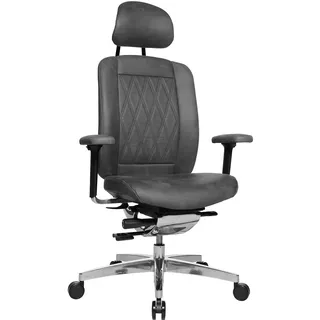 WAGNER Bürostuhl Drehstuhl Alu Medic Ltd. S Vintage grau-grün Echtleder NEUWARE