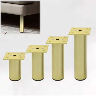 KGUDYS 4stücke Verstellbare Möbelfüße,5cm 8cm 10cm 15cm 20cm 25cm Möbelfüße Aluminiumlegierung,Verdickten Schrank Beine Sofa Füße,Für Restaurant Couch Tisch Stuhl Und DIY Möbel,Gold-15cm/5.9in