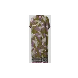 Midikleid mit Tunikakragen Modell 'Roana', Khaki, 38