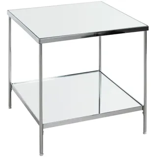 Haku-Möbel HAKU Möbel Beistelltisch rechteckig Glas silber 45,0 x 45,0 x 46,0 cm, 1 St.