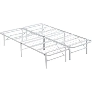 i-flair Klappbett Metall 140x200 cm Letto in Weiß – Faltbares Gästebett mit stabilem Rahmen & Stauraum – platzsparendes Metallbett für Gäste, langlebiges Faltbett, klappbar & leicht zu verstauen