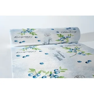 Sovie HORECA Tischläufer Bärbel in blau aus Linclass® Airlaid 40 cm x 24 m, 1 Stück - Heidelbeere Frühling