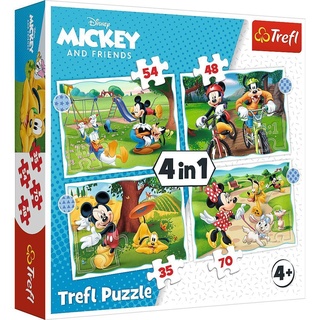 Trefl - 4 in 1 Puzzle - Mickey Mouse nice day